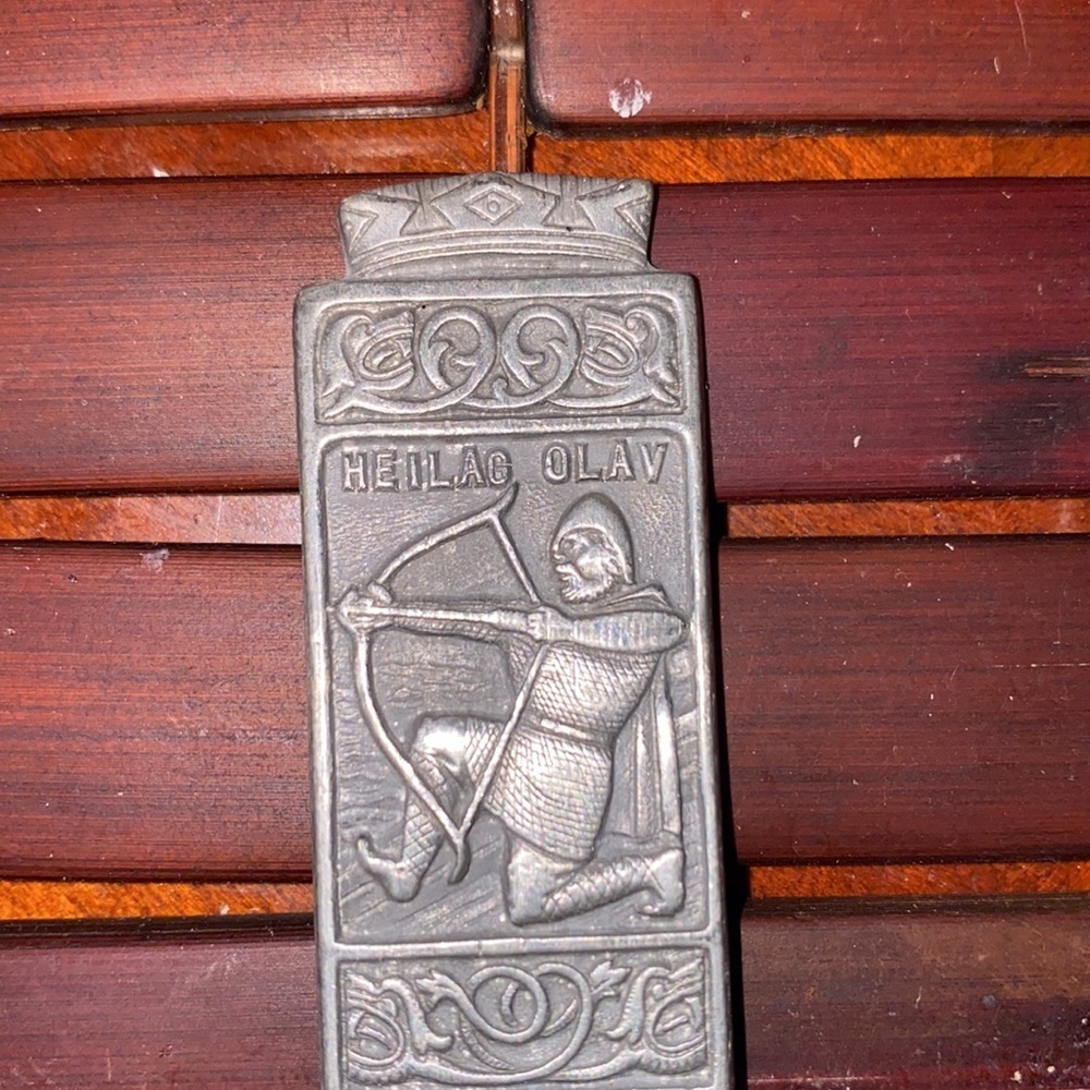 Vintage Norway salad servers KONGE tinn Norwegian Pewter designer Heilac Olav - Picture 4 of 8